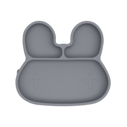Silicone plate with a suction cup Bunny We Might Be Tiny - Grey